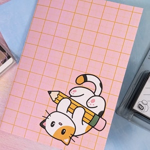 Livre d'autocollants - Crayon Calico Chat | Album d'autocollants A5 avec papier protecteur