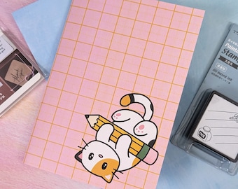 Sticker Book - Pencil Calico Cat | A5 Sticker Album with Release Paper