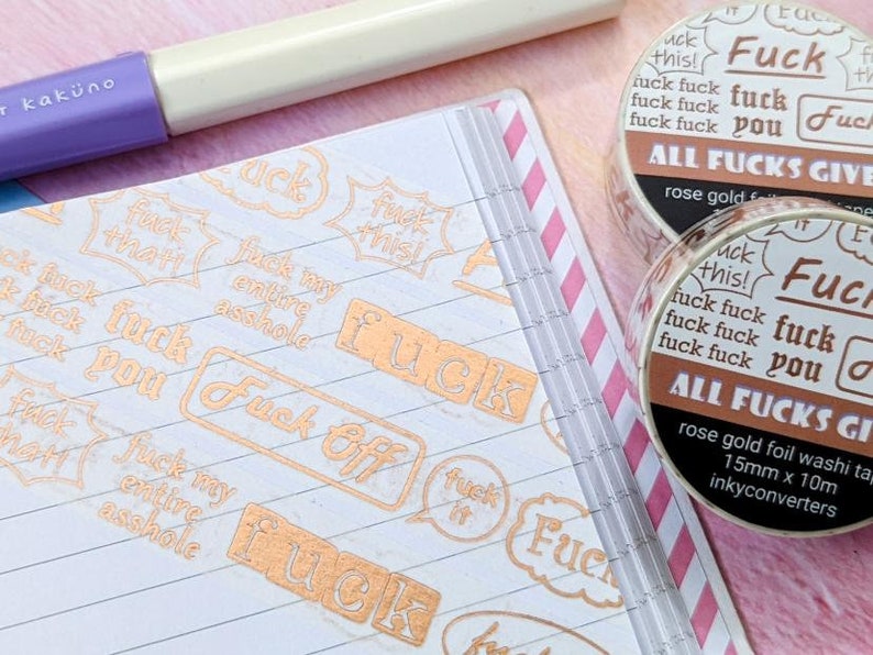 Fuck Rose Gold Washi Tape image 3