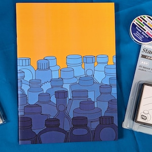 Sticker Book - Bottiglie di inchiostro per penna stilografica / Album di adesivi A5 con carta di rilascio