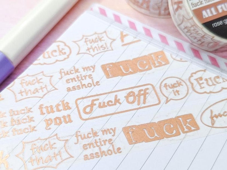 Fuck Rose Gold Washi Tape image 1