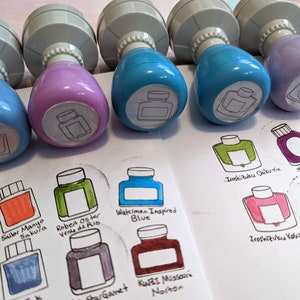 Ink Bottle Pre-Inked Stamp (Round)