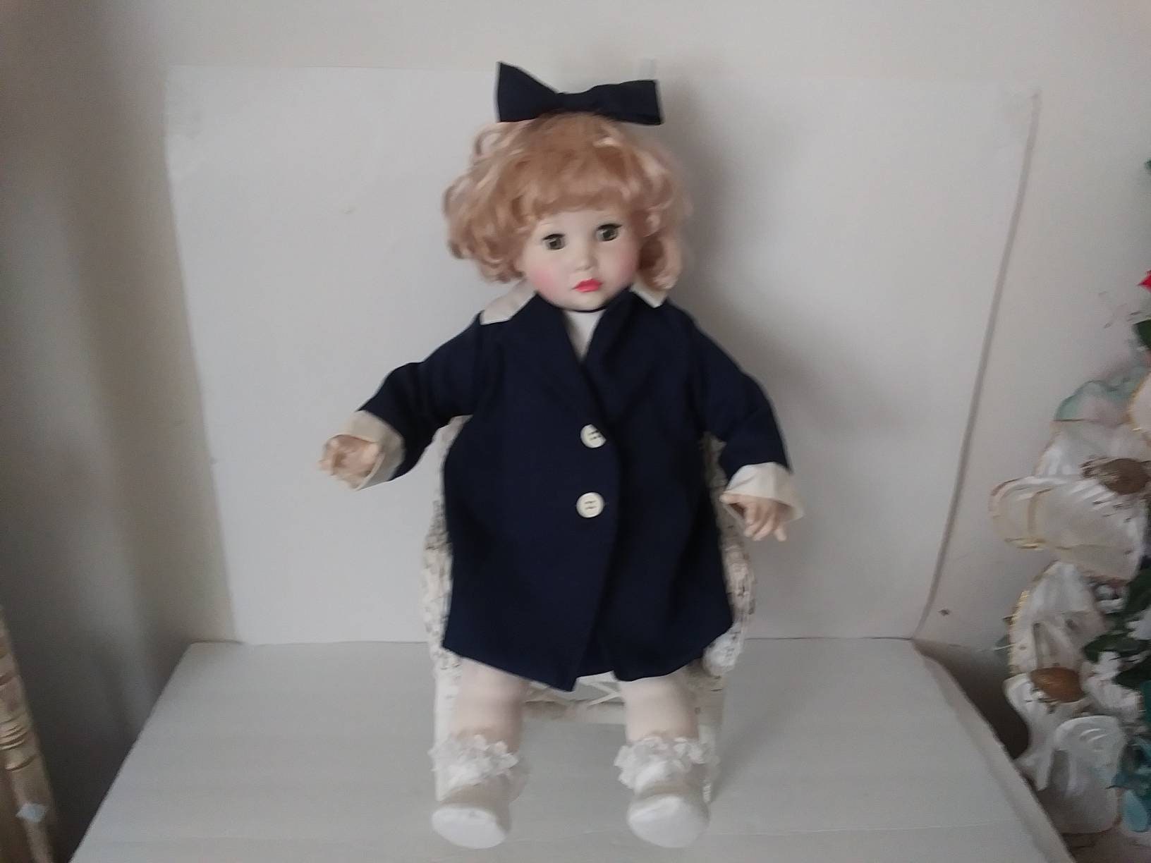 Alexandra Collection by Hollylane Porcelain Doll, A Certificate Sewn on  Doll's Back, 26'' 