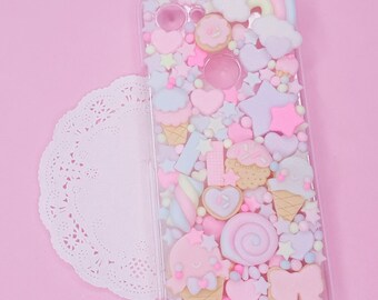 Kawaii Custom Phone Case for Galaxy S23 S22 S21 S20 S10 S9 S8 - Decoden Phone Case - Ice Cream Cookie -  Cute Phone Case for all galaxy S