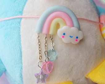 Lovely Happy Kawaii Rainbow Pin | Pastel Rainbow | Cute Brooch | Gift for Cute Girls, Boys and Kids | Yumekawaii | Jfashion Harajuku