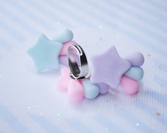 かわいいパステルコメットスターリング、ゆめかわいいジュエリー、フェアリー系、パステル調の美しいアクセサリー