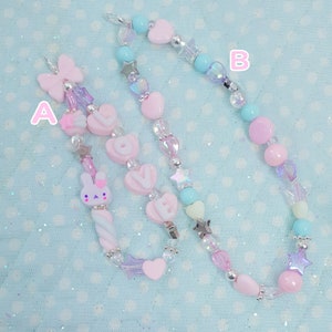 Kawaii Pastel Phone Beads | Cute Phone Strap | Phone Decoration | 2 in 1 Bracelet | Phone Bracelet