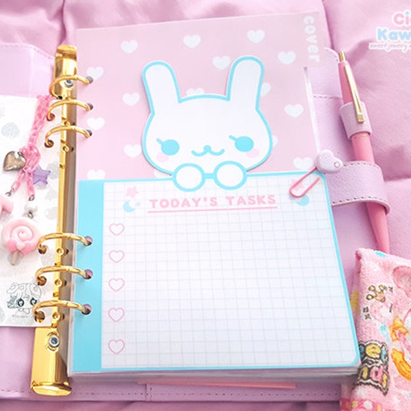 Kawaii Bunny shaped Magic dashboard whiteboard for planners a5 a6 kawaii for dokibook kikkik macaron