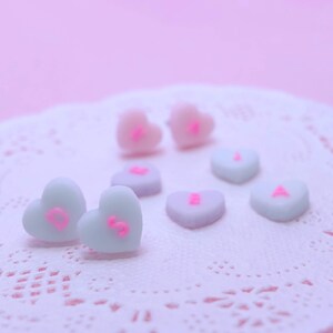 Pendientes de corazones de conversación Kawaii con carta personalizada, dulce regalo de San Valentín y Galentine