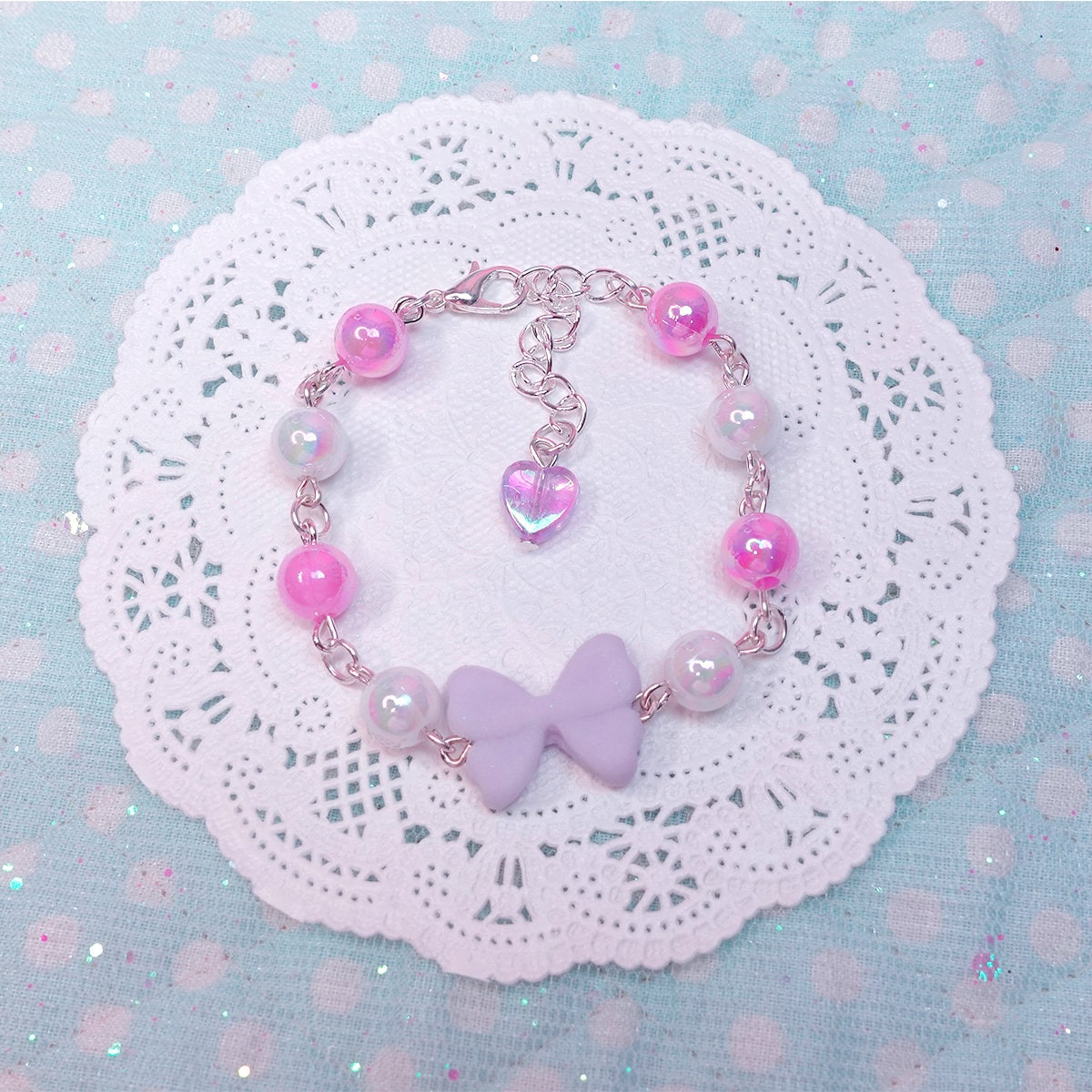 Kawaii Sweet Charms Bracelet Acrylic Beads Bracelet With Fake Sweets Charms  Christmas Gift for Her & for Teen Girls 