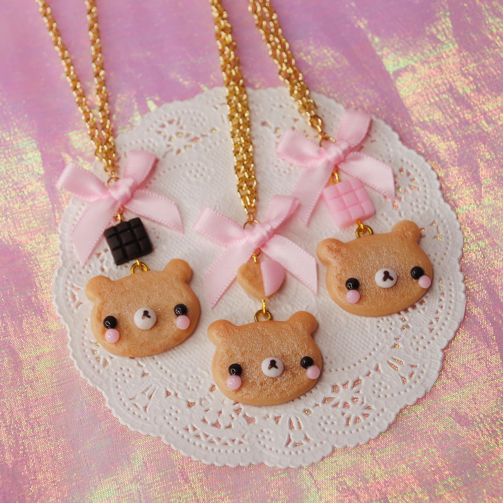 Buy Pink Bear Necklace Online In India - Etsy India