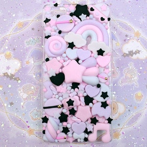 Kawaii Iphone Decoden Telefoonhoesje - Pastel Goth Galaxy - Iphone 14 - 13 - 12 - 11 - X - XS - XR - 8 - 7 - 6 | Pro | Pro Max | iPhone-cover