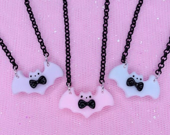 Kawaii Pastel Bat Necklace - Cute Halloween Jewelry