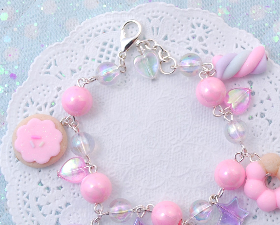 Kawaii Sweet Charms Bracelet Acrylic Beads Bracelet With Etsy