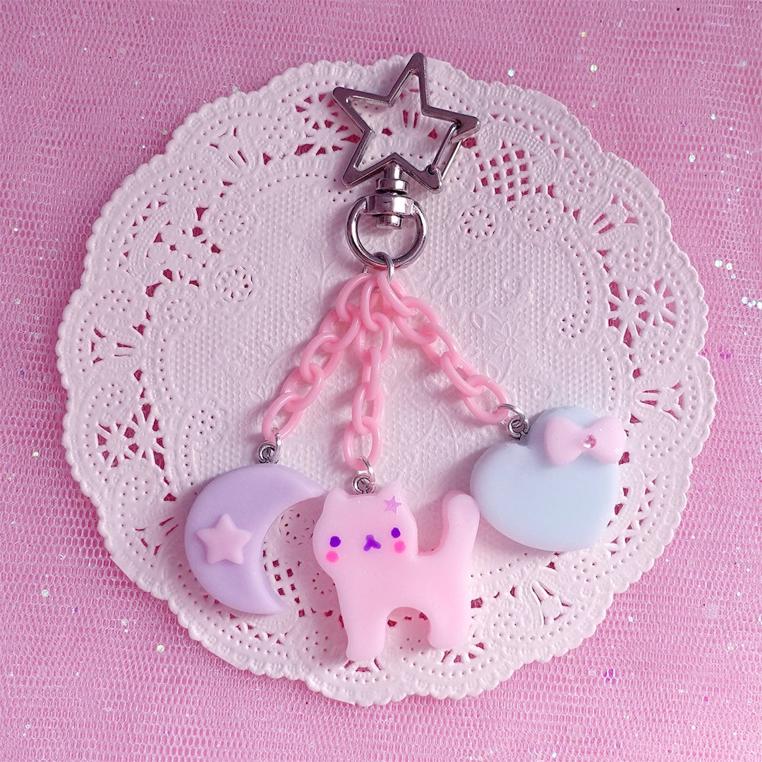 Kawaii Pastel Cat Keychain | Lovely and Cute Keychain | Perfect Gift - Etsy