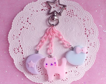 Kawaii Pastel Cat Keychain | Lovely and Cute Keychain | Perfect gift