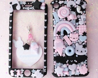 Kawaii decoden caso pastel goth, fantasma assustador fairyland super bonito kawaii corpo inteiro frente traseira caso iphone 4/5/5s/6/6s/7/6 & 7plus galaxy s6
