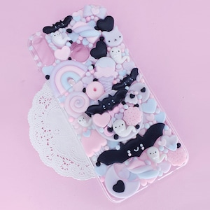 Custodia iPhone Kawaii Decoden per Iphone / Cover per telefono Goth pastello / Iphone 15 - 14 - 13 - 12 - 11 - X - XS - XR - 8 - 7 - 6 / Pro / Pro Max /