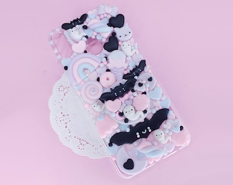 Kawaii Decoden iPhone Case for Iphone | Pastel Goth Phone Cover | 16 - 17 - 15 - 14 - 13 - 12 - 11 - X - XS - XR - 8 - 7 - 6 | Pro | Pro Max