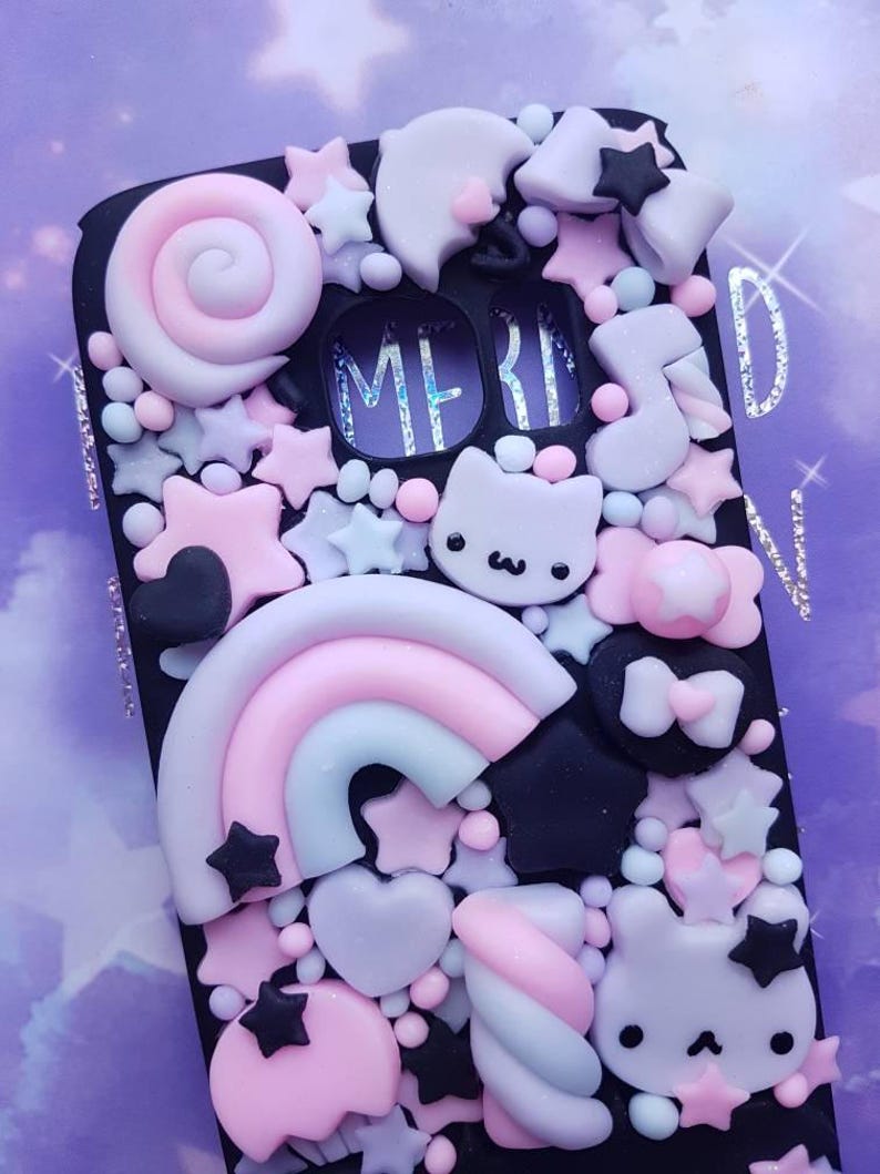 Kawaii Decoden Case Pastel Goth, Spooky fairyland Super cute kawaii full body front back case iPhone 4/5/5s/6/6s/7/6&7plus Galaxy s6 s7 s8 image 4