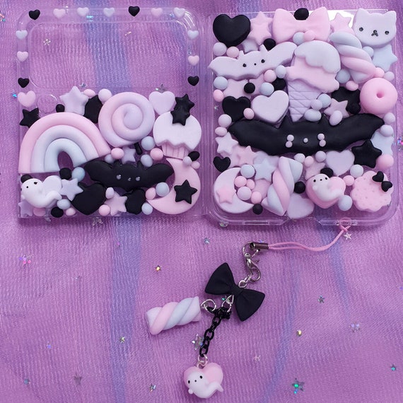 1 Set Purple Kawaii Resin Flower Flatback Cabochon Decoden Accessories/Diy  Materials Cute Cell Phone Case Deco Den/Bling Embellishment - Yahoo Shopping