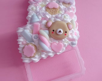 Kawaii Decoden Phone Case for Galaxy Z flip, flip 3, flip 4, flip 5, flip 6, flip 7, flip 8 | Whipped Cream