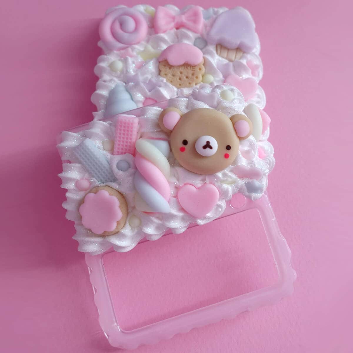 くまちゃん×ピンクリボンのプリンスケルトンケースデコ② くまちゃん×ピンクリボンのプリンスケルトンケースデコ No.30 】トレカ
