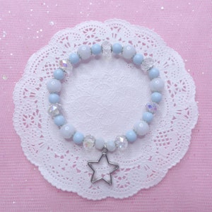 Cute Blue Star Beaded Bracelet