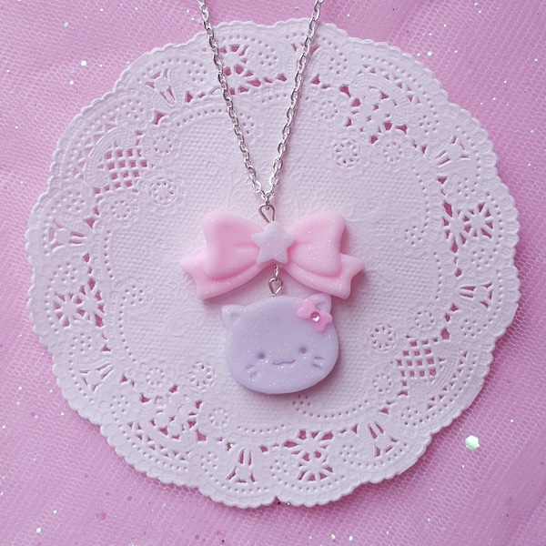 Kawaii Sweet Cat, Pastel Gattini, Yumekawaii Bijoux, Fairy Kei, Harajuku Jfashion, Accessoires esthétiques pastel, Harajuku, Fantaisie