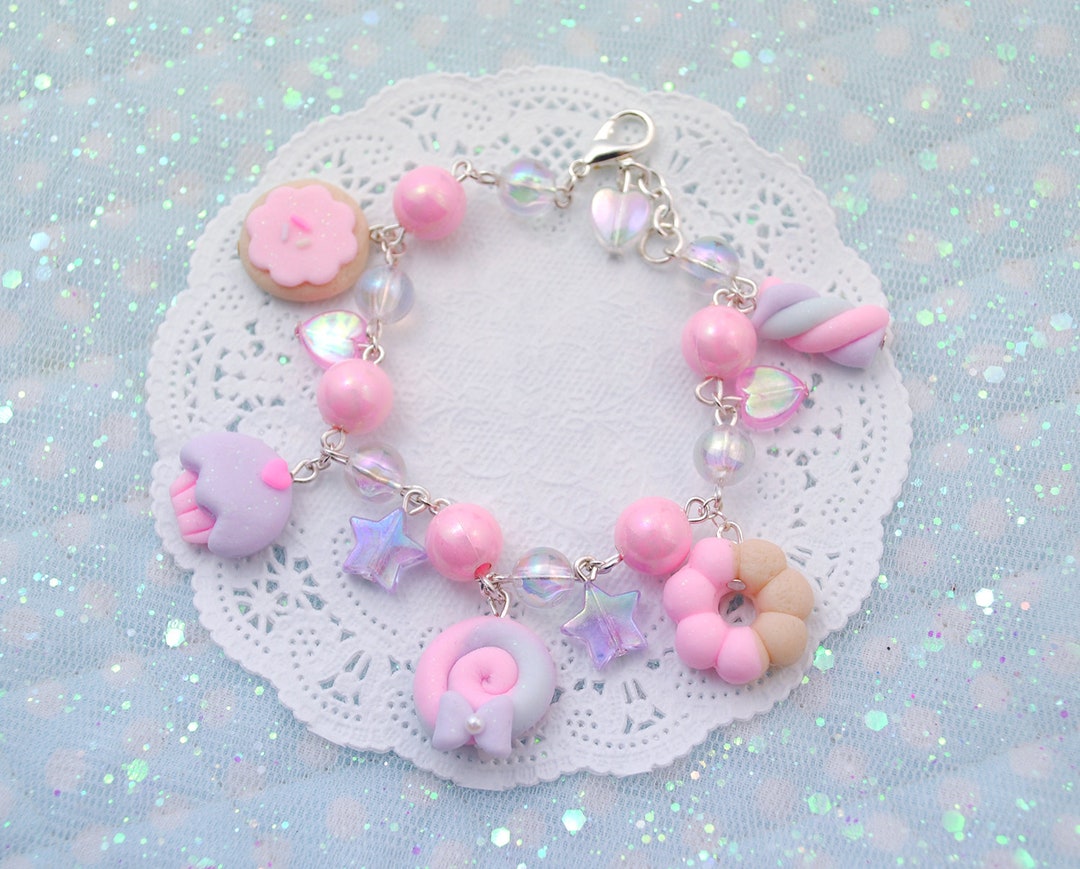 Kawaii Sweet Charms Bracelet | Acrylic Beads Bracelet With Fake