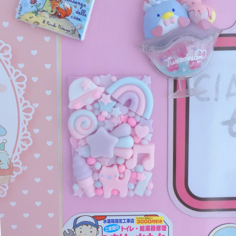 Kawaii Cat Fridge Magnet - Handmade Polymer Clay Decoration for ...