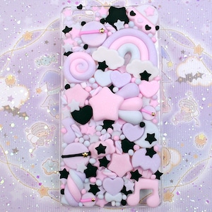 Kawaii Decoden Phone Case for Google Pixel 9, 8, 7, 6, 5 Pro - Dark Galaxy