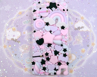 Kawaii Decoden Phone Case for Google Pixel 9, 8, 7, 6, 5 Pro - Dark Galaxy