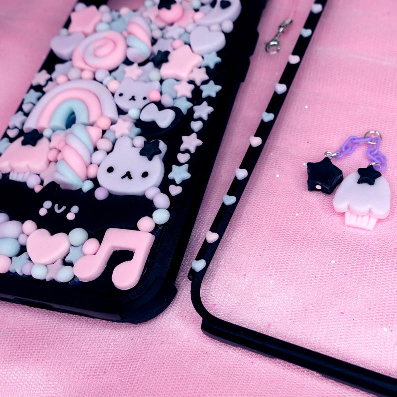 Kawaii Decoden Case Pastel Goth, Spooky Fairyland Superleuke kawaii full body voorkant achterkant voor iPhone 17 16 15 14 13 12 11 X afbeelding 3