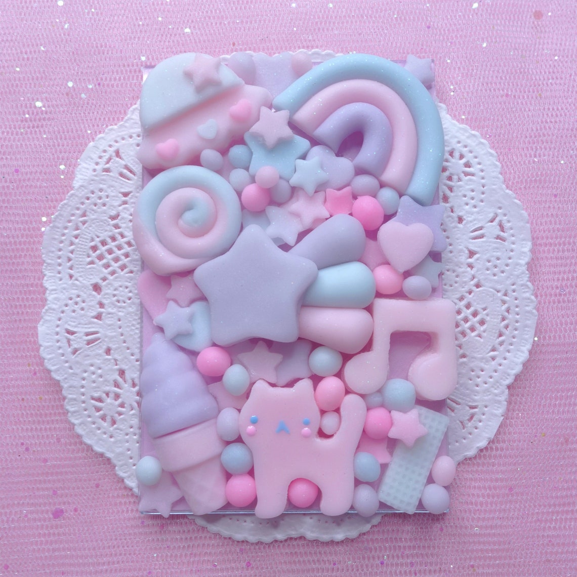 Kawaii Cat Fridge Magnet - Handmade Polymer Clay Decoration for ...