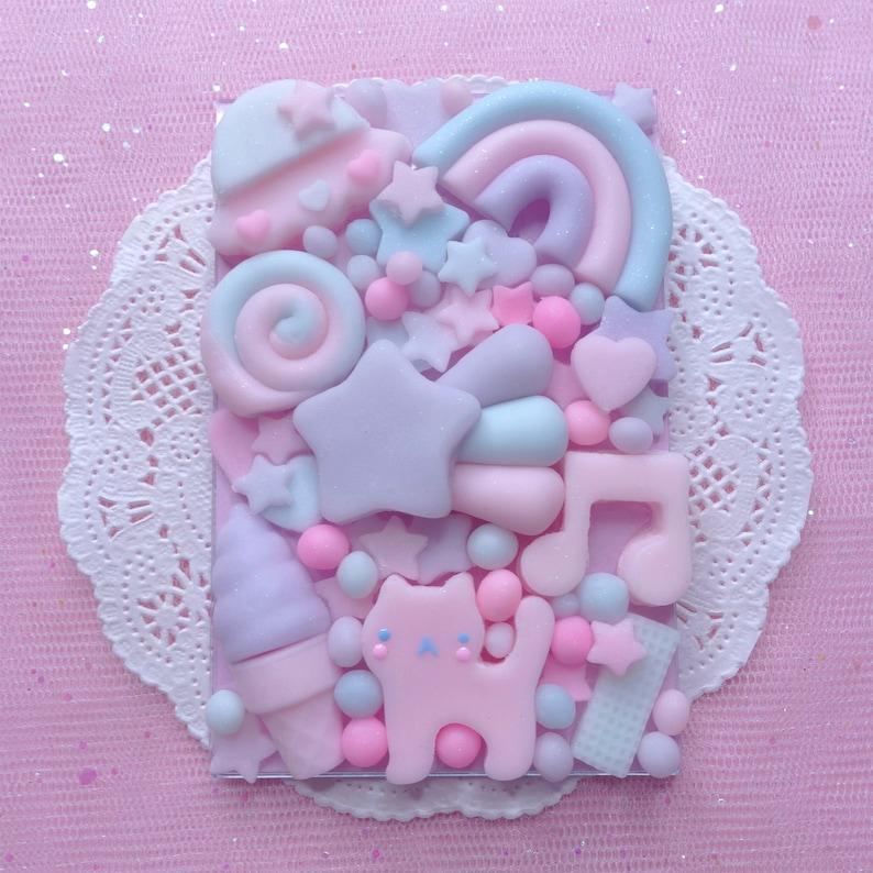 Kawaii Cat Fridge Magnet - Handmade Polymer Clay Decoration for ...