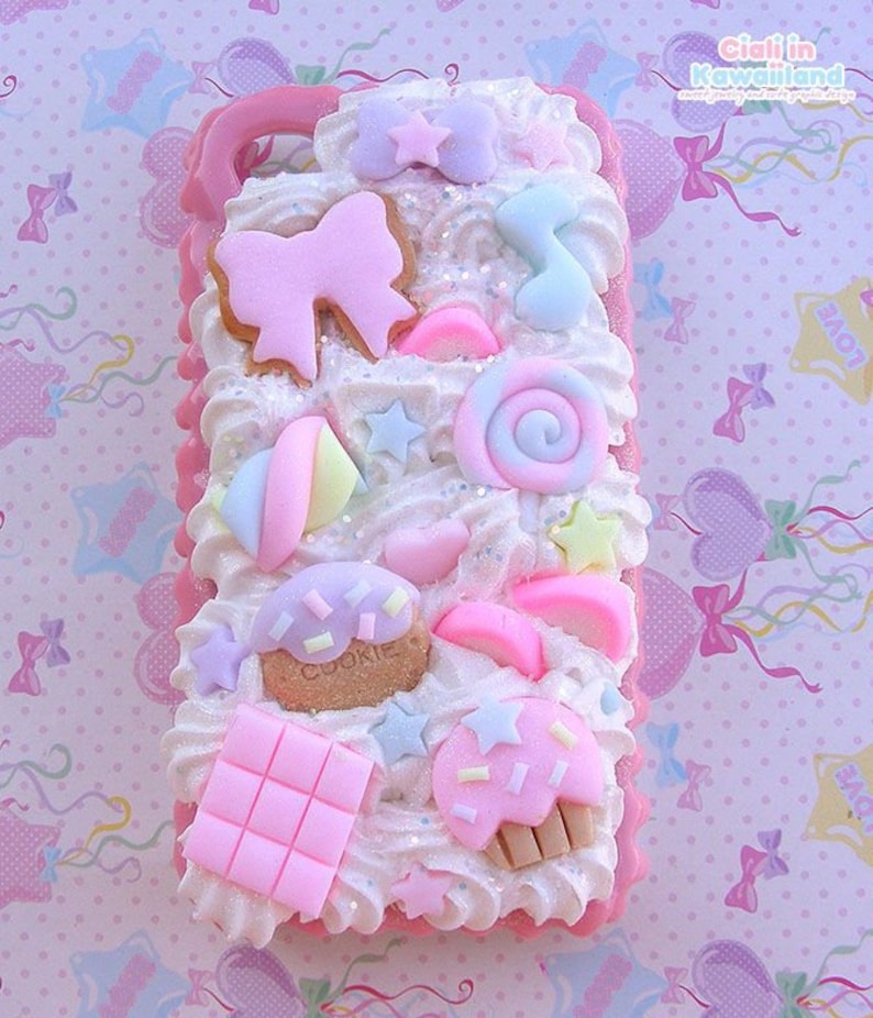 Kawaii decoden phone case whipped cream effect case cute Etsy