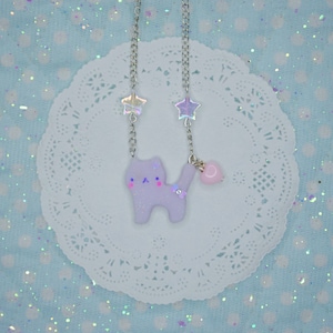 Kawaii Lovely Sweet Cat Necklace, Pastel Gattini, Bijoux Yumekawaii, Fairy Kei, Harajuku Jfashion, Pastel Accessoires esthétiques, Harajuku , image 3