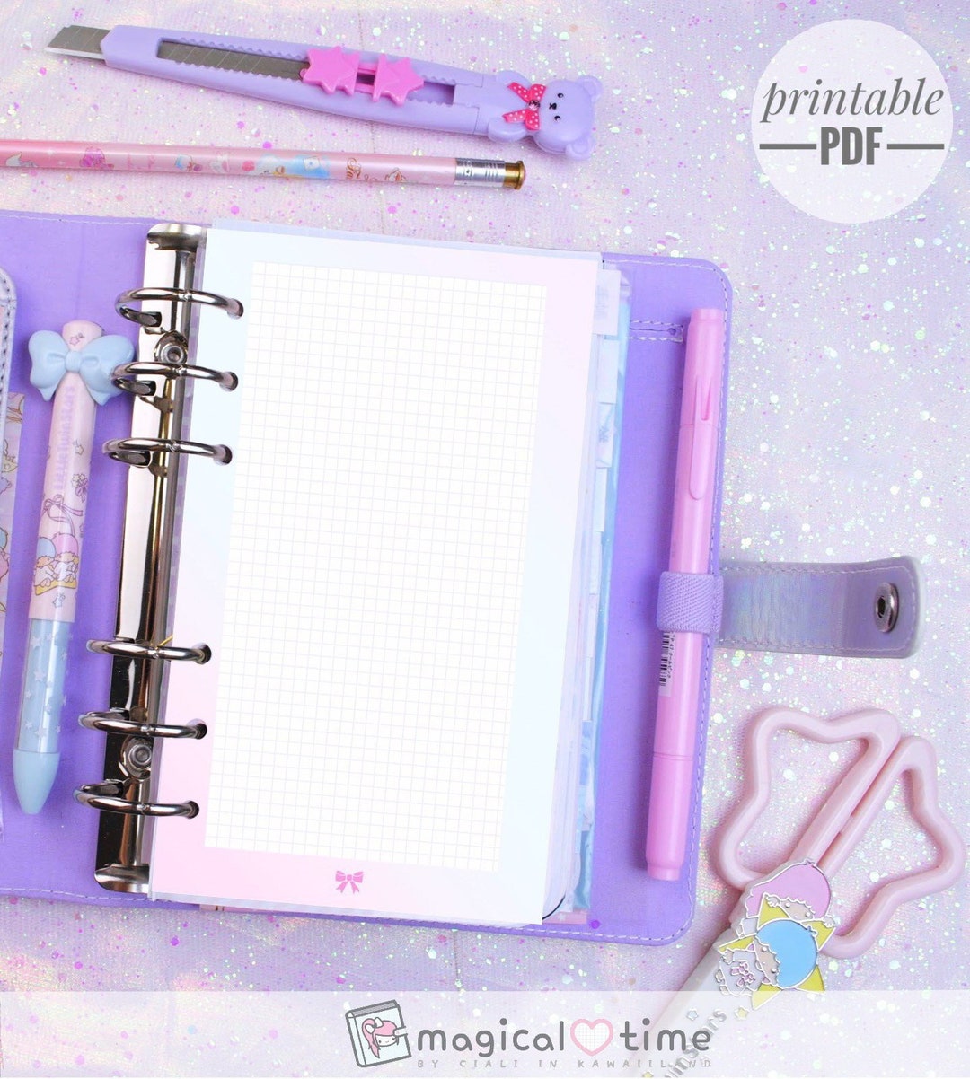 Kawaii A6 & A5 Printable Note - Pastel Planner Insert, Stationery ...
