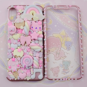 Kawaii Decoden Phone Case, Sweet Cookies Friend Phonecase for Iphone 13, 12 Pro Max Mini