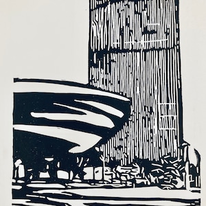 The Egg Linoleum Block Print