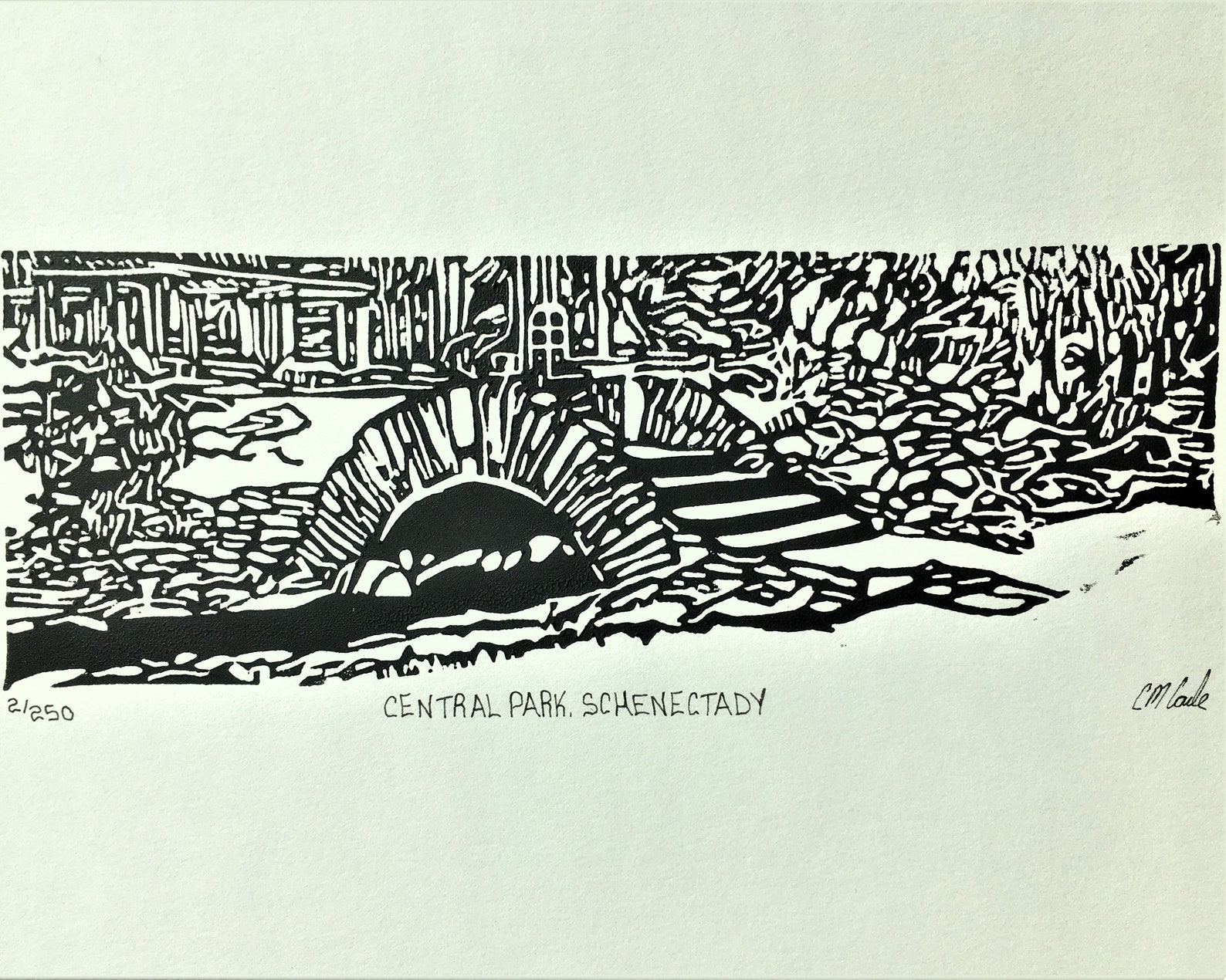 Central Park Rose Garden Linoleum Block Print - Etsy