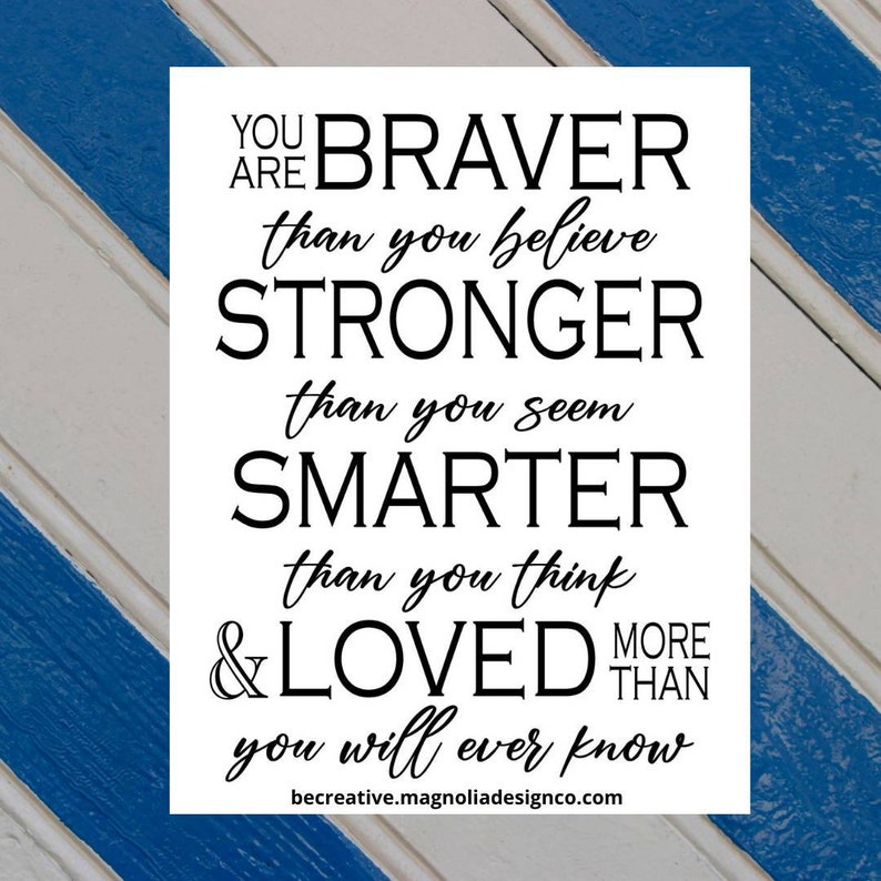 Braver Smarter Loved 8.5x11 Chalk Art DIY Reusable Adhesive Silkscreen Stencil Transfer Magnolia Design Co