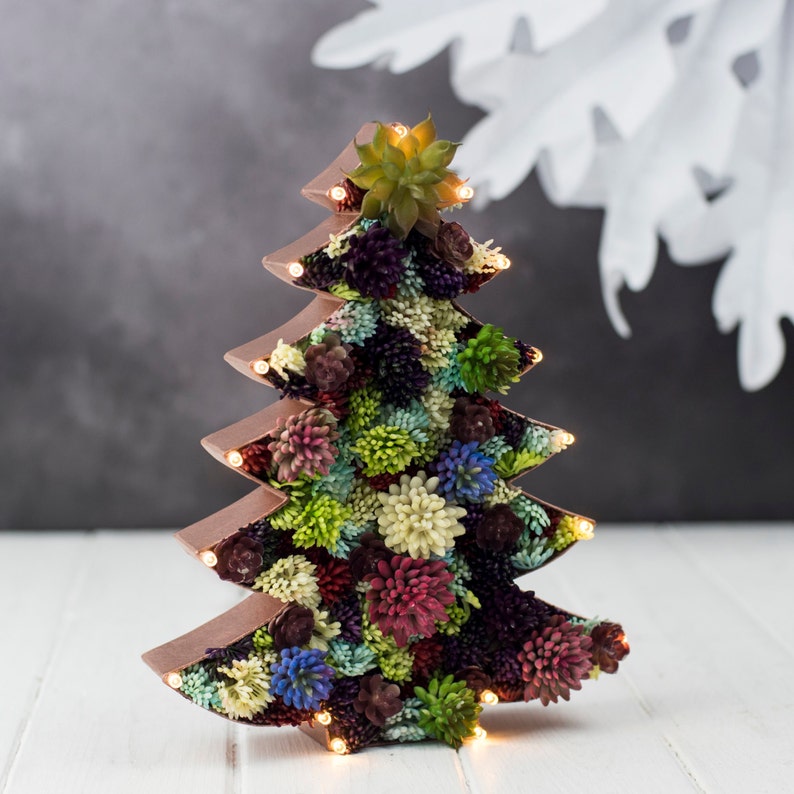 Christmas Tree Decoration Succulent Light Room Decor Festive Holiday Gift