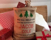 Personalized Christmas Stocking - Santa Sack - Christmas Sack -Christmas Bag