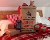 Personalised Christmas Stocking - Santa Sack  - Crown Design - Christmas Stocking - Christmas Bag