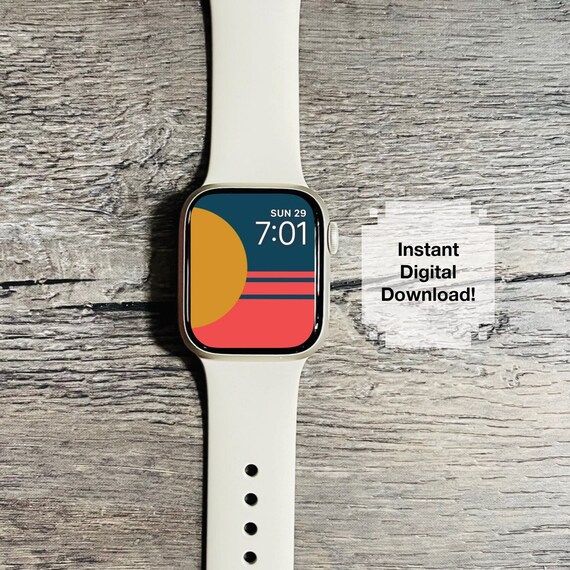 Retro Apple Watch Wallpaper Geometric Wallpaper Etsy