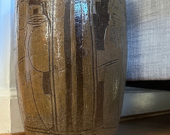 Antique Decorative Buddha Motif Pottery Vase