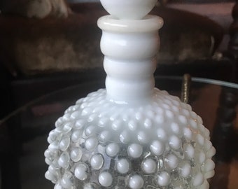 Moonstone Opalescent Hobnail Perfume Bottle