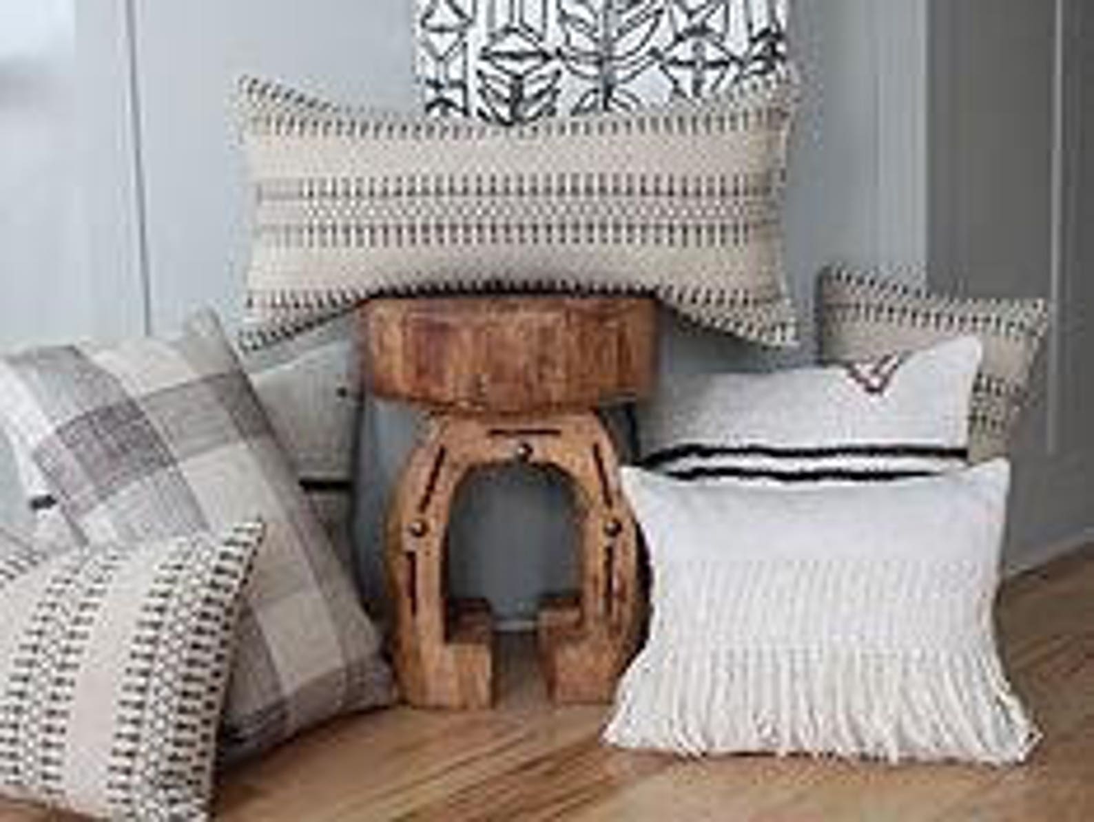 Chad Plaid Neutral Pillow Etsy